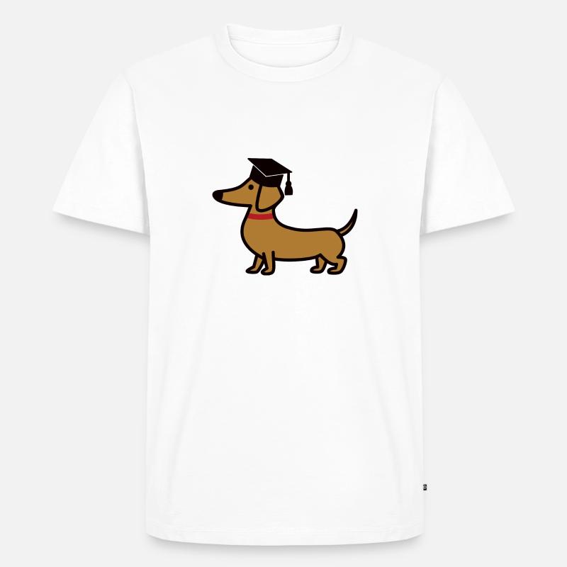Studierter Dackel - Männer Premium Bio T-Shirt - Weiß