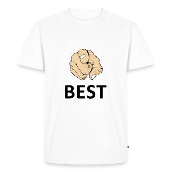Pointant votre t-shirt de doigt et vous êtes le meilleur - T-shirt Premium bio Homme - blanc - Devant - Nico (187cm)