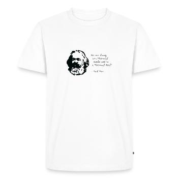 Karl Marx - I'm a Material Girl - Men's Premium Organic T-Shirt - white - Front - Nico (187cm)