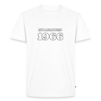 Fondée en 1966 - Célébrez votre année de naissance - T-shirt Premium bio Homme - blanc - Devant - Nico (187cm)