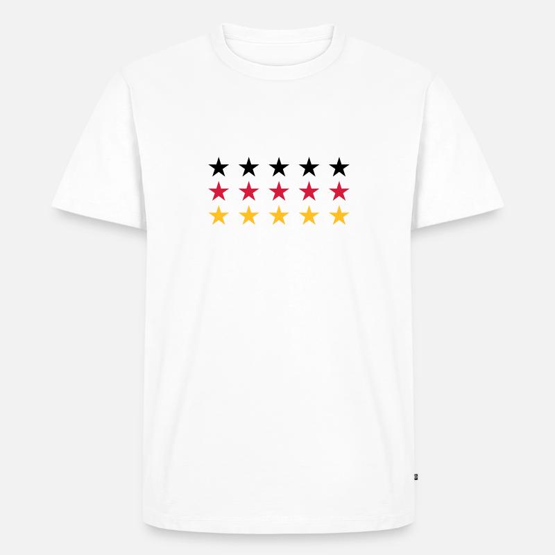 German Flag Stars Design - Männer Premium Bio T-Shirt - Weiß