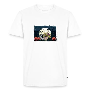 Halloween Skeleton Zombie Gamer Hand Funny Gaming - T-shirt Premium bio Homme - blanc - Devant - Nico (187cm)