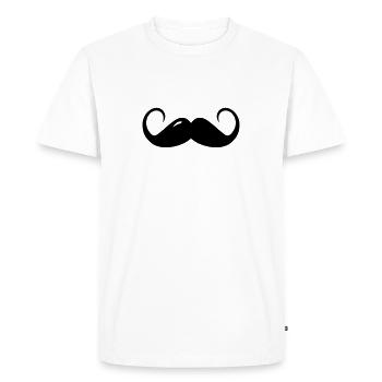 Curly moustache - Men's Premium Organic T-Shirt - white - Front - Nico (187cm)
