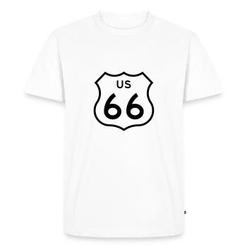 Route 66 - Men's Premium Organic T-Shirt - white - Front - Nico (187cm)