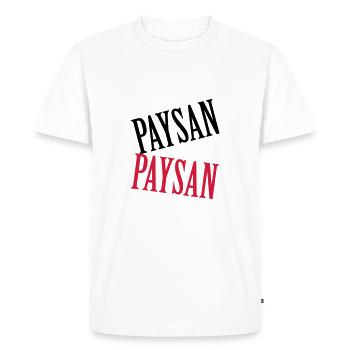 Paysan - T-shirt Premium bio Homme - blanc - Devant - Nico (187cm)