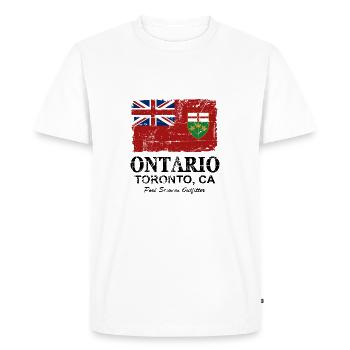 Ontario Flag - Canada - Vintage Look - Men's Premium Organic T-Shirt - white - Front - Nico (187cm)