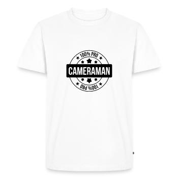 Cameraman / Camera / Video / Cadreur - T-shirt Premium bio Homme - blanc - Devant - Nico (187cm)