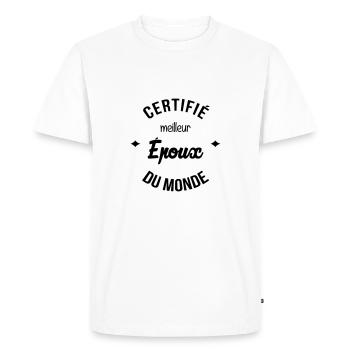 Epoux Mari Mariage Femme Wedding Amour Love - Men's Premium Organic T-Shirt - white - Front - Nico (187cm)