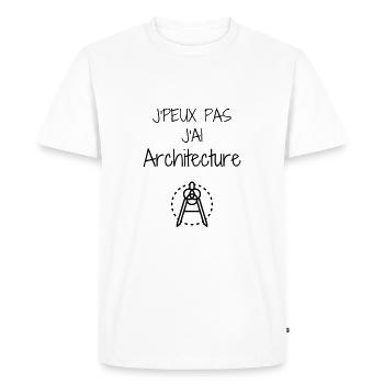 architecte / architecture / ingénieur / bâtiment - T-shirt Premium bio Homme - blanc - Devant - Nico (187cm)