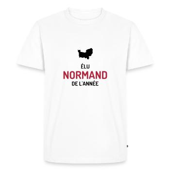 Normandie / Normand / Normande / France - T-shirt Premium bio Homme - blanc - Devant - Nico (187cm)