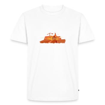 Jesus Changed My Life, Waymaker 1 Cross 3 nails 4 - Men's Premium Organic T-Shirt - white - Front - Nico (187cm)