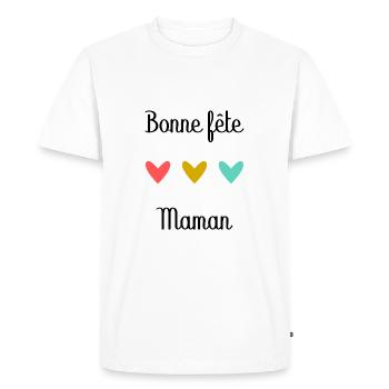Bonne Fête Maman. Fête des mères - T-shirt Premium bio Homme - blanc - Devant - Nico (187cm)