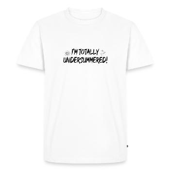 Je suis totalement sous-estivé - T-shirt Premium bio Homme - blanc - Devant - Nico (187cm)
