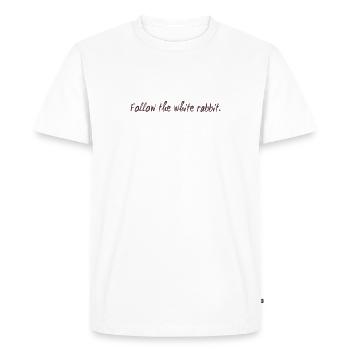Follow the white rabbit programming cadeau - T-shirt Premium bio Homme - blanc - Devant - Nico (187cm)