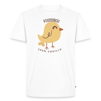 Chick 100% Couillu - Men's Premium Organic T-Shirt - white - Front - Nico (187cm)