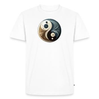 Abstract Yin Yang - Chinese Symbol - Balance - Men's Premium Organic T-Shirt - white - Front - Nico (187cm)