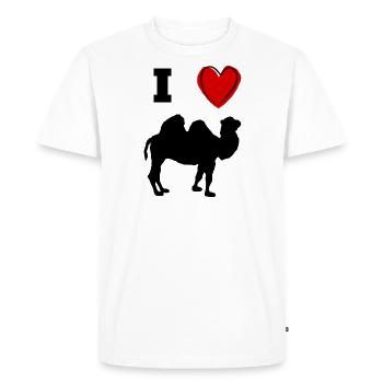 J'adore - dromadaire chameau - j'aime le coeur de chameau - T-shirt Premium bio Homme - blanc - Devant - Nico (187cm)