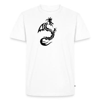 tribal dragon 107 - Men's Premium Organic T-Shirt - white - Front - Nico (187cm)