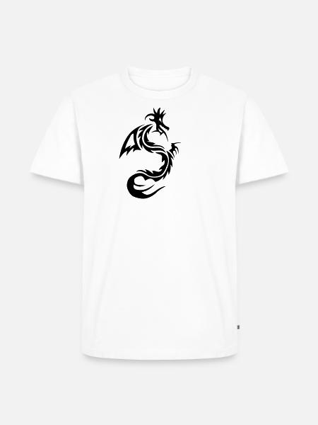 tribal dragon 107 - Men's Premium Organic T-Shirt - white