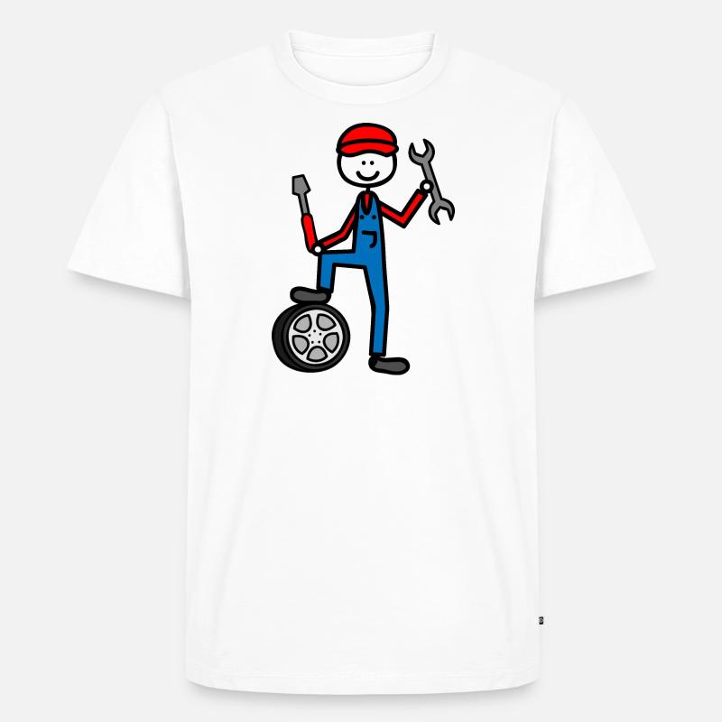 Mechaniker - Männer Premium Bio T-Shirt - Weiß