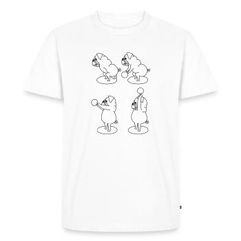 sporty pug with Kettlebell - Men's Premium Organic T-Shirt - white - Front - Nico (187cm)