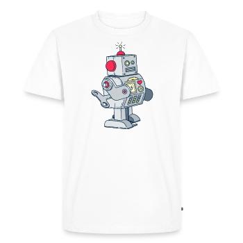 Robot jouet - T-shirt Premium bio Homme - blanc - Devant - Nico (187cm)