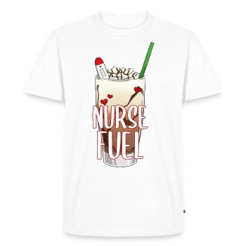 Nurse Energy Coffee Ice Cream I Gift - Men's Premium Organic T-Shirt - white - Front - Nico (187cm)