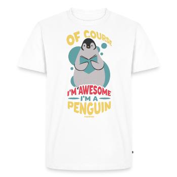 Bien sûr, je suis génial, je suis un pingouin - T-shirt Premium bio Homme - blanc - Devant - Nico (187cm)