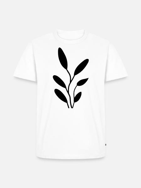 Blume mit Stiel - Männer Premium Bio T-Shirt - Weiß