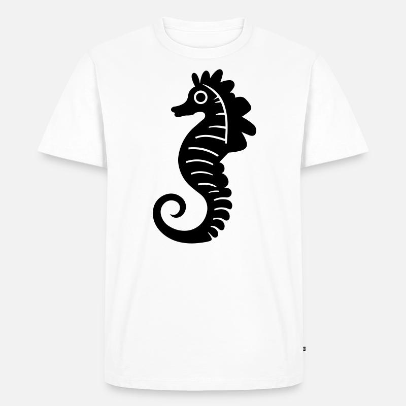 Seepferdchen - Männer Premium Bio T-Shirt - Weiß
