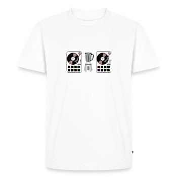 Contrôleur DJ avec table de mixage - T-shirt Premium bio Homme - blanc - Devant - Nico (187cm)