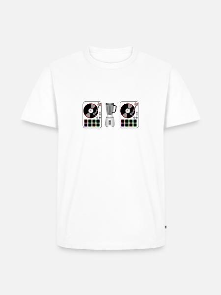 DJ controller with mixer - Men's Premium Organic T-Shirt - white
