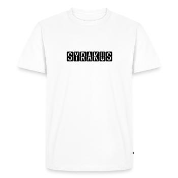 Syracuse Airport Sign - Men's Premium Organic T-Shirt - white - Front - Nico (187cm)