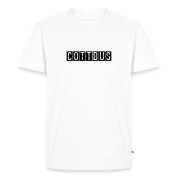 Panneau de l’aéroport de Cottbus - T-shirt Premium bio Homme - blanc - Devant - Nico (187cm)