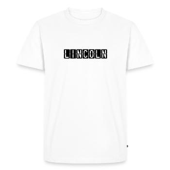 Panneau de l’aéroport de Lincoln - T-shirt Premium bio Homme - blanc - Devant - Nico (187cm)