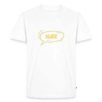 Prénom Alice - T-shirt Premium bio Homme - blanc - Devant - Nico (187cm)