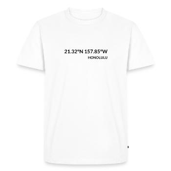 Honolulu, Hawaii, USA Coordinates - Men's Premium Organic T-Shirt - white - Front - Nico (187cm)