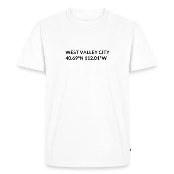 Coordonnées West Valley City, Utah, États-Unis - T-shirt Premium bio Homme - blanc - Devant - Nico (187cm)
