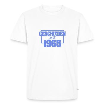 Divorcé en 1965 - T-shirt Premium bio Homme - blanc - Devant - Nico (187cm)