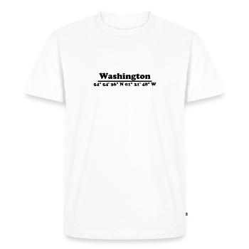 Coordonnées de Washington - T-shirt Premium bio Homme - blanc - Devant - Nico (187cm)