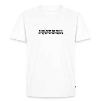 Coordonnées de Saint-Maur-des-Fossés - T-shirt Premium bio Homme - blanc - Devant - Nico (187cm)