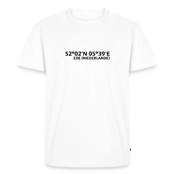 Coordonnées d’Ede (Pays-Bas) - T-shirt Premium bio Homme - blanc - Devant - Nico (187cm)