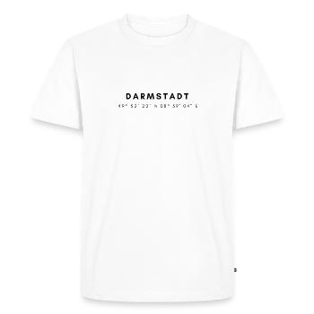 Les coordonnées de Darmstadt - T-shirt Premium bio Homme - blanc - Devant - Nico (187cm)