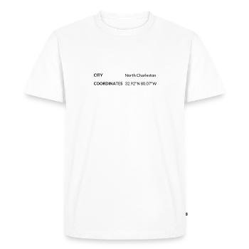 North Charleston, South Carolina, USA coordinates - Men's Premium Organic T-Shirt - white - Front - Nico (187cm)
