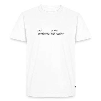 Columbia, South Carolina, USA coordinates - Men's Premium Organic T-Shirt - white - Front - Nico (187cm)