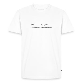les coordonnées de Springfield, Illinois, États-Unis - T-shirt Premium bio Homme - blanc - Devant - Nico (187cm)