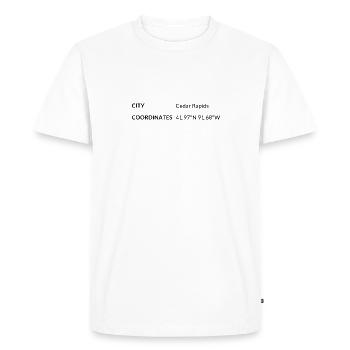 Cedar Rapids Iowa USA coordinates - Men's Premium Organic T-Shirt - white - Front - Nico (187cm)