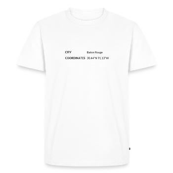 Baton Rouge, Louisiana, USA coordinates - Men's Premium Organic T-Shirt - white - Front - Nico (187cm)