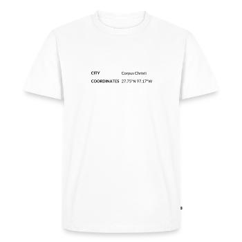 Coordonnées de Corpus Christi, Texas, États-Unis - T-shirt Premium bio Homme - blanc - Devant - Nico (187cm)