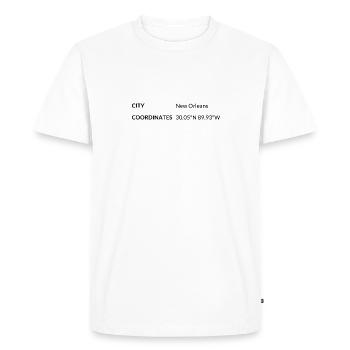 Les coordonnées de La Nouvelle-Orléans, Louisiane, États-Unis - T-shirt Premium bio Homme - blanc - Devant - Nico (187cm)
